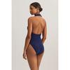 Women s Halter Polo-Collar One-Piece Swimsuit