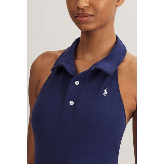 【NONCODE】Lauren Polo Collar Long One Piece Women's Halter Polo-Collar One-Piece Swimsuit | Polo Ralph