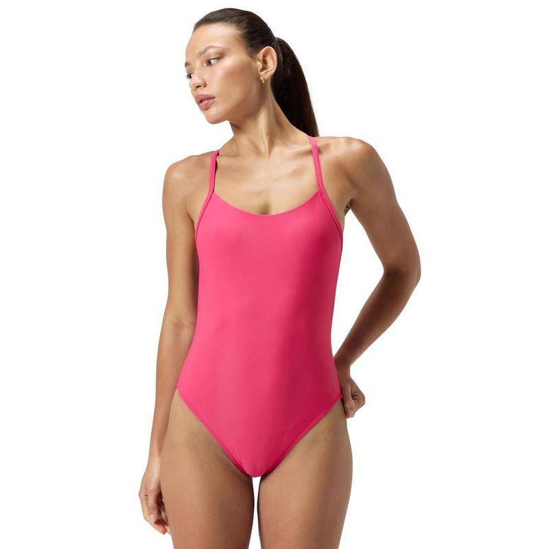 Speedo Women's Solid Racerback One-Piece Swimsuit