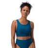 Haut de bikini uni en maille   col haut pour femmes