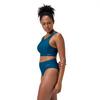 Haut de bikini uni en maille   col haut pour femmes