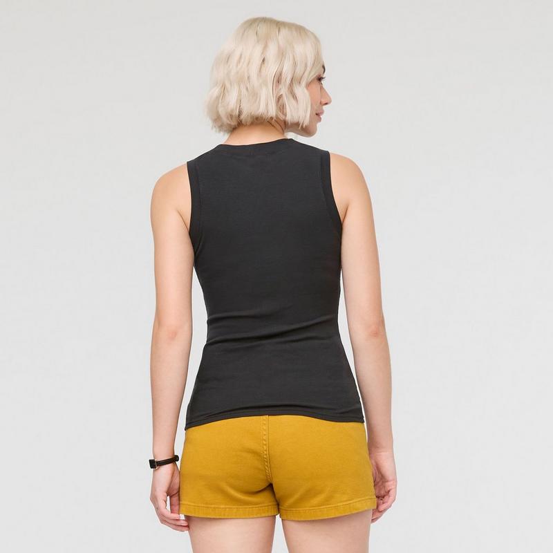 DUER Women's Ribbed Pima High Neck Tank Top