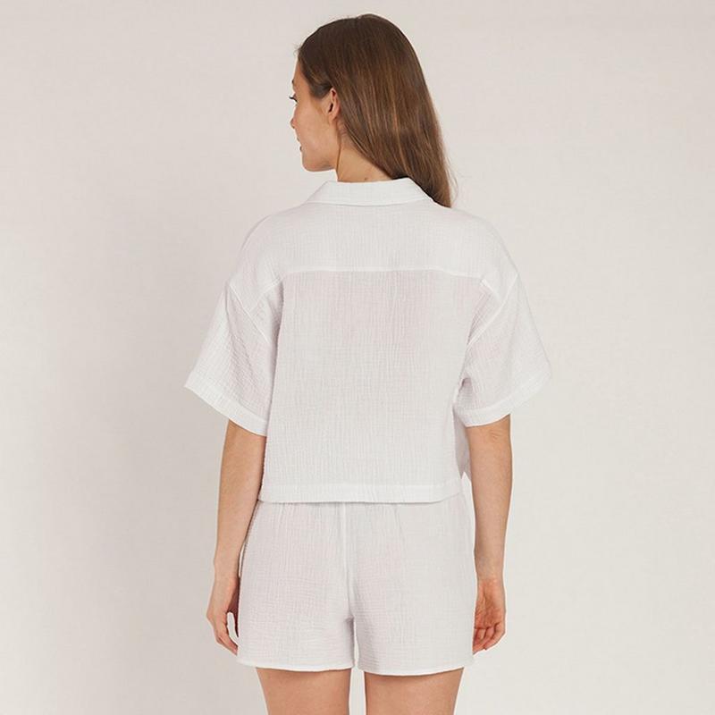 Lazypants Chemise courte en gaze de coton Tori pour femmes