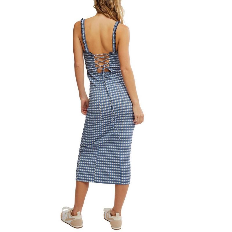 Free People Robe midi &agrave; carreaux Lucinda pour femmes
