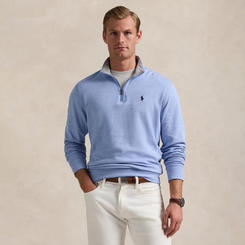 Polo Ralph Lauren Haut &agrave; fermeture &eacute;clair 1/4 en jersey de luxe pour hommes