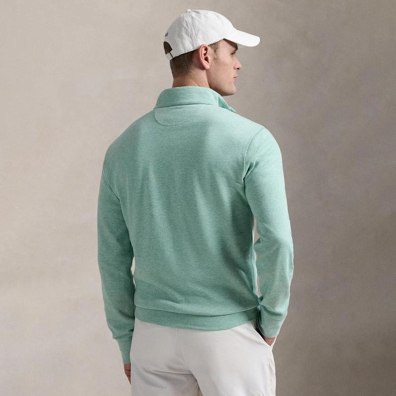 Polo Ralph Lauren Haut &agrave; glissi&egrave;re 1/4 en jersey de luxe pour hommes