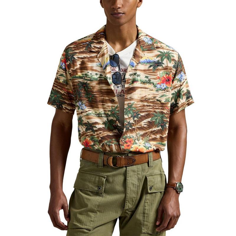 Polo Ralph Lauren Chemise Camp &agrave; imprim&eacute; tropical &agrave; coupe classique pour hommes