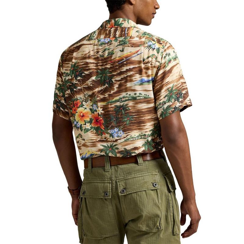 Polo Ralph Lauren Chemise Camp &agrave; imprim&eacute; tropical &agrave; coupe classique pour hommes