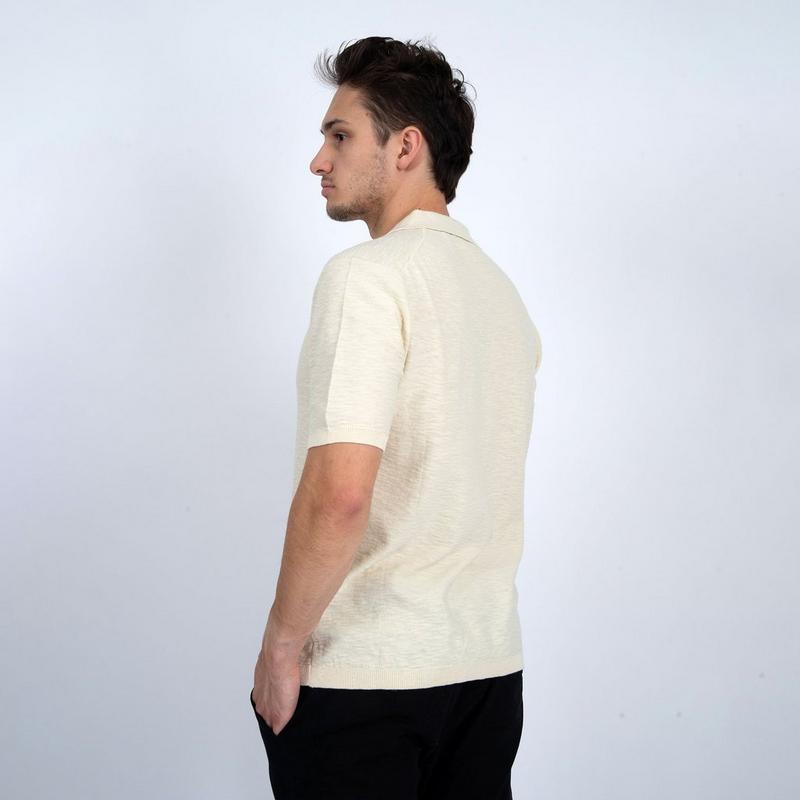 Oak & Ivy Haut &agrave; manches courtes avec col Johnny pour hommes