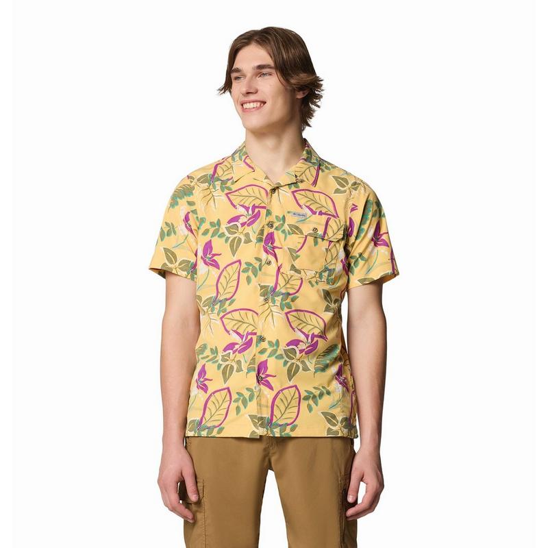 Columbia Chemise tiss&eacute;e &agrave; manches courtes avec motifs Tech Trail Utility pour hommes
