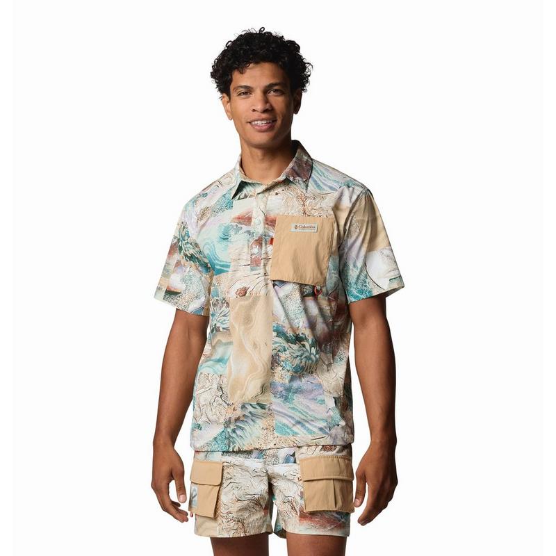 Columbia Chemise tiss&eacute;e &agrave; manches courtes Cove Beach avec imprim&eacute; pour hommes