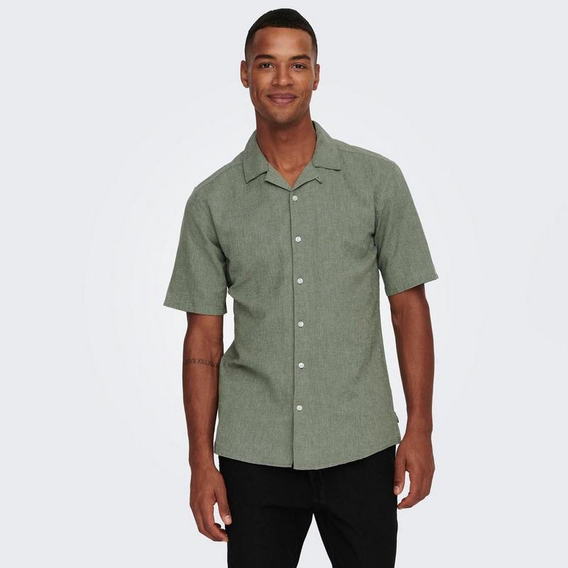 Only & Sons Chemise Caiden Resort de couleur unie pour hommes