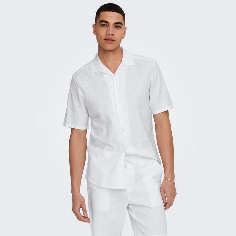 Only & Sons Chemise Caiden Resort de couleur unie pour hommes