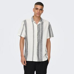 Only & Sons Men's Caiden Striped Resort Shirt