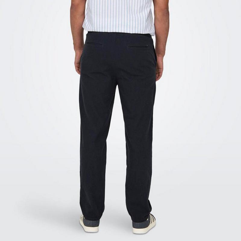 Only & Sons Men's Loose Fit Cotton-Linen Pant