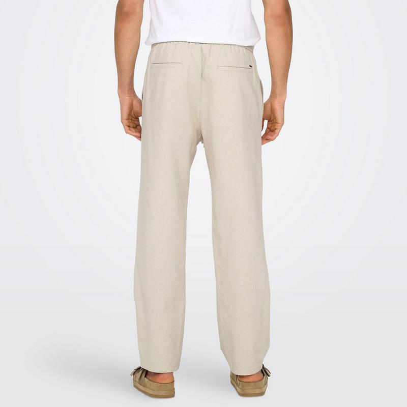 Only & Sons Pantalon ample en coton et lin pour hommes