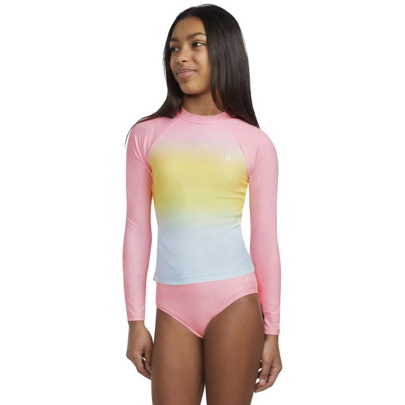 Hurley Ensemble deux pi&egrave;ces maillot dermoprotecteur + bas de maillot de bain pour filles juniors [7-16]