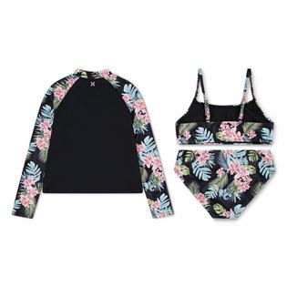 Hurley Junior Girls' [7-16] Rashguard + Bikini Three-Piece Set