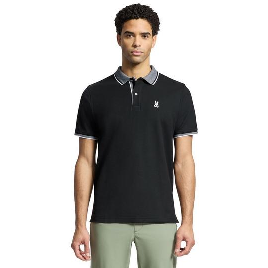 Psycho Bunny Men s Evandale Oxford Collar Pique Polo