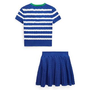 Polo Ralph Lauren Girls' [2-6X] Striped Cotton Sweater + Skirt Two-Piece Set