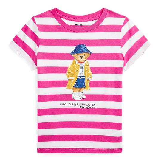 Polo Ralph Lauren Girls   2-6X  Striped Polo Bear Cotton Jersey T-Shirt