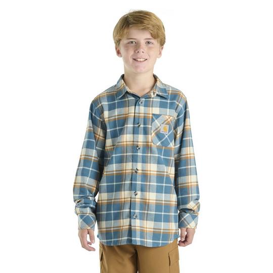 Carhartt Boys   4-7  Plaid Flannel Long Sleeve Shirt