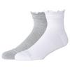 Unisex Active Ruffle Quarter Sock  2 Pack 