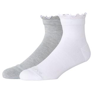 New Balance Unisex Active Ruffle Quarter Sock (2 Pack)
