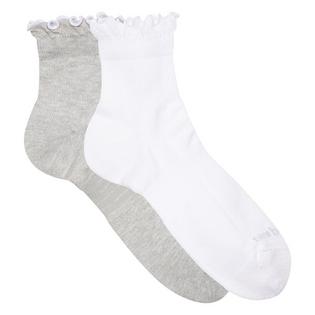 New Balance Unisex Active Ruffle Quarter Sock (2 Pack)