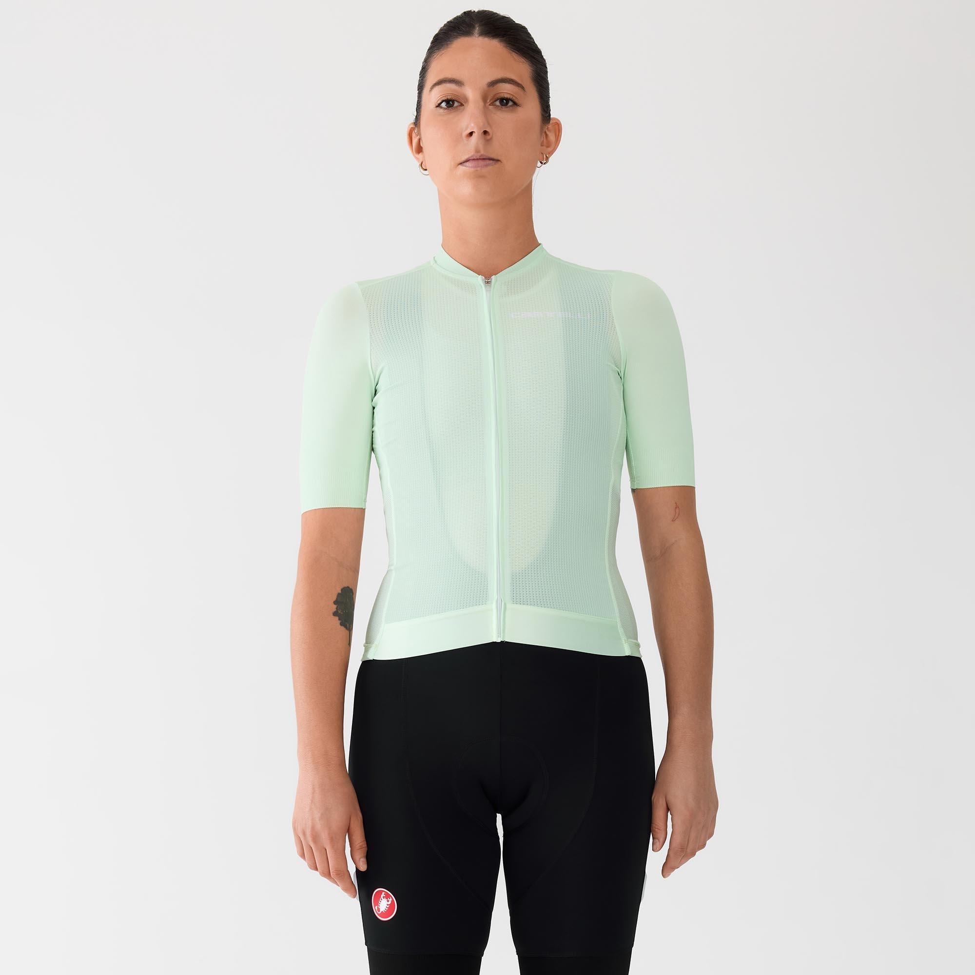 CASTELLI SINEGIA2 JERSEY レディース M CASTELLI Sinergia 2 Women's FZ Jersey - Light Black / White