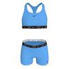 Junior Girls   7-16  Logo Tape Bikini Top   Swim Short Two-Piece Set