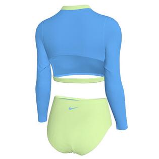 Nike Junior Girls' [7-16] Colourblock Long Sleeve Swim Top + Bottom Two-Piece Set