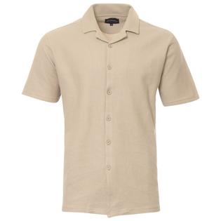 Rumors Men's Textured Camp Short Sleeve Shirt