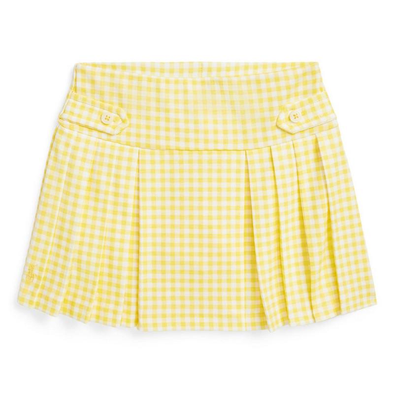 Polo Ralph Lauren Jupe-short pliss&eacute;e Ponte &agrave; carreaux pour filles [2-6X]