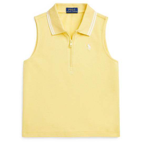 Polo Ralph Lauren Junior Girls   7-16  Sleeveless Stretch Mesh Half-Zip Boxy Polo