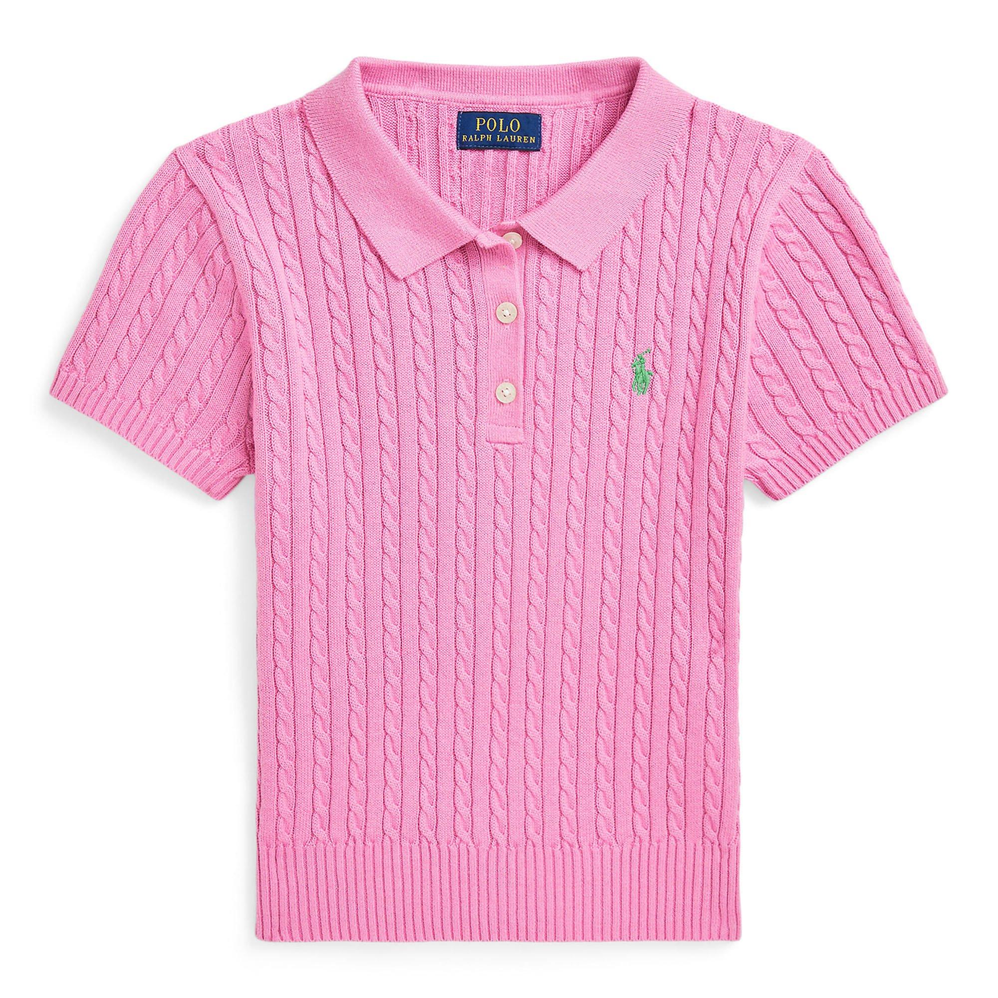 Junior Girls' [7-16] Mini-Cable Cotton Polo Sweater | Polo