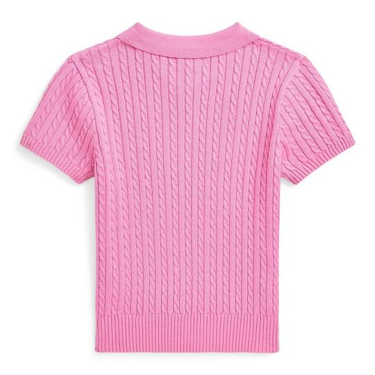 Junior Girls' [7-16] Mini-Cable Cotton Polo Sweater | Polo
