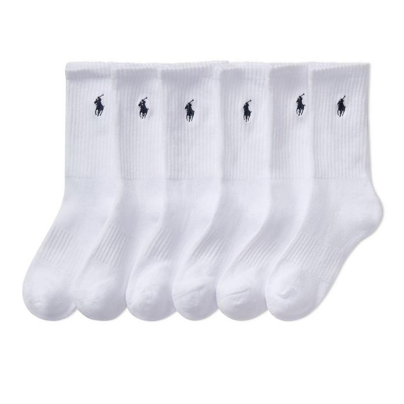 Polo Ralph Lauren Juniors' [8-20] Cushioned Cotton-Blend Crew Sock (6 Pack)