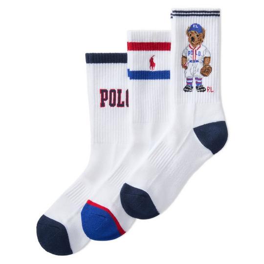 Polo Ralph Lauren Chaussettes Polo Bear Crew pour gar ons juniors  8-20   paquet de 3 