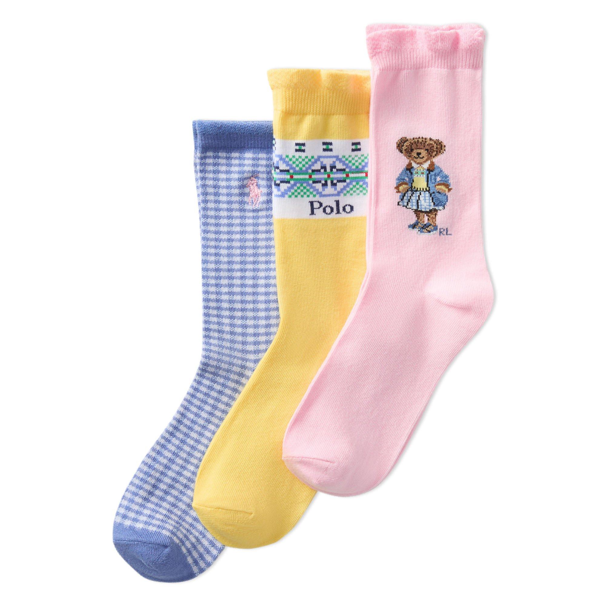 Junior Girls' [7-16] Polo Bear Crew Sock (3 Pack)