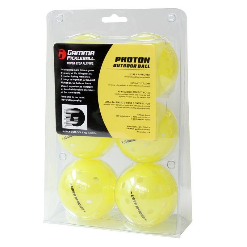 Gamma Balles de pickleball d'ext&eacute;rieur Photon (paquet de 6)