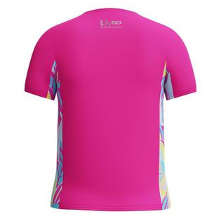 Speedo Junior Girls' [7-16] Short Sleeve Printed Splice Rashguard