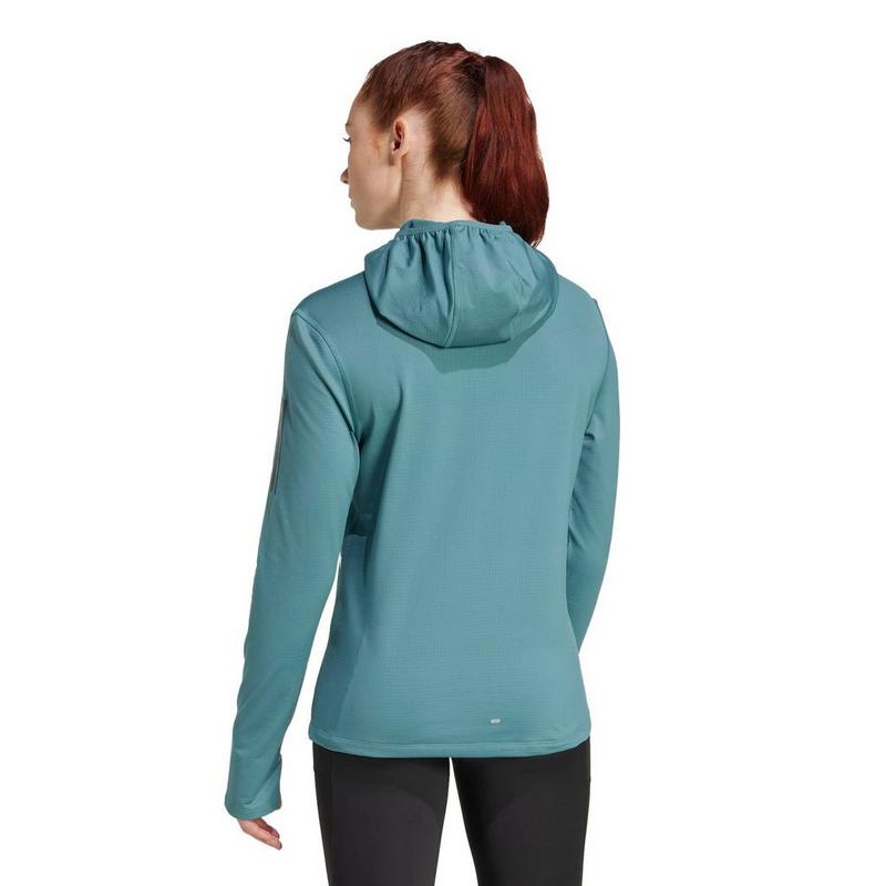 adidas Haut &agrave; demi-glissi&egrave;re et capuchon Own The Run Winterized pour femmes