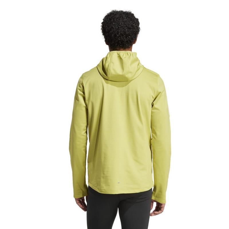 adidas Haut &agrave; demi-glissi&egrave;re et capuchon Own The Run Winterized pour hommes