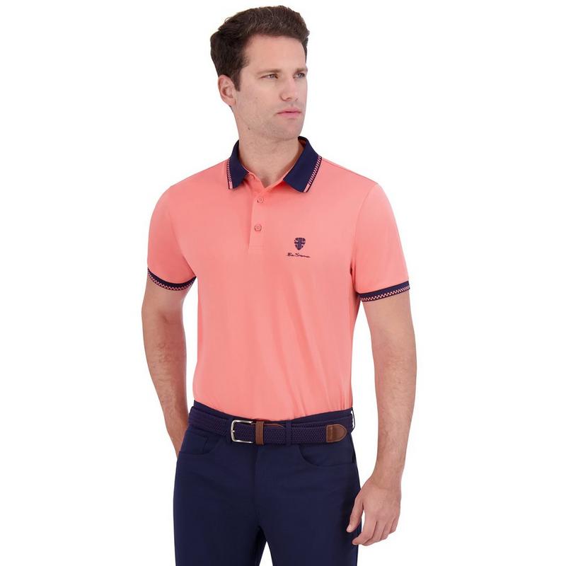 Ben Sherman Polo Checker Rib en piqu&eacute; technique pour hommes