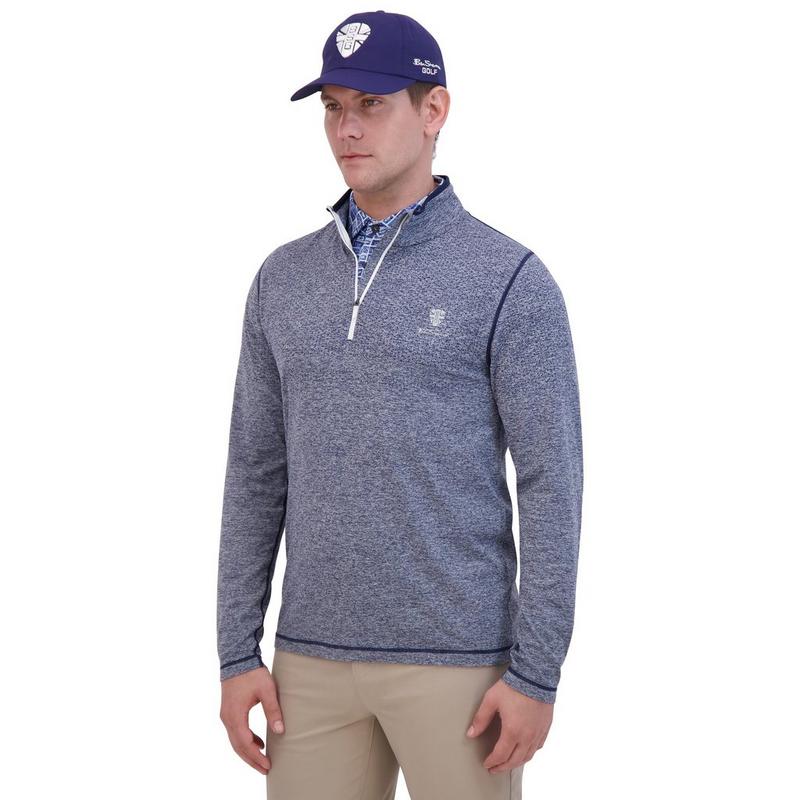 Ben Sherman Men's Seamless Knit 1/4-Zip Top