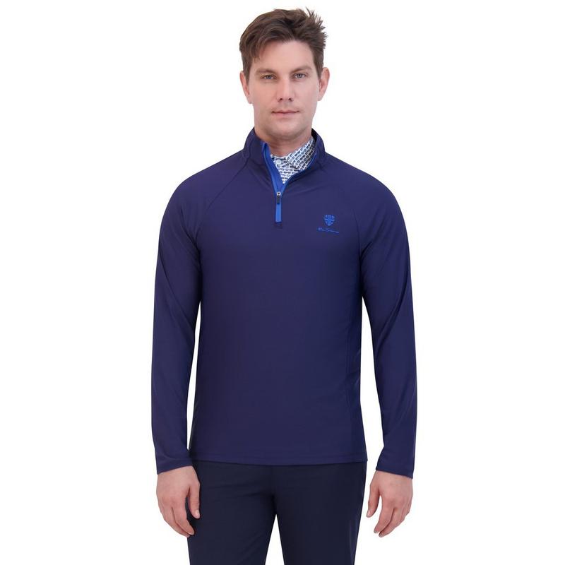 Ben Sherman Men's Solid Pique 1/4-Zip Top