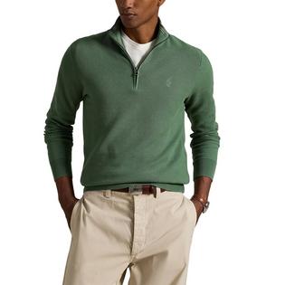 Polo Ralph Lauren Chandail en maille de coton tricoté avec glissière 1/4 pour hommes