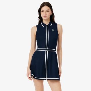 Lacoste Robe de golf sans manches Ultra Dry Heritage Trim pour femmes
