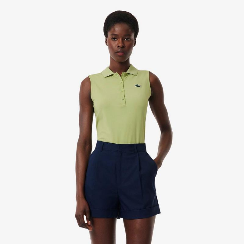 Lacoste Polo de golf sans manches extensible &agrave; coupe ajust&eacute;e UV Protect pour femmes
